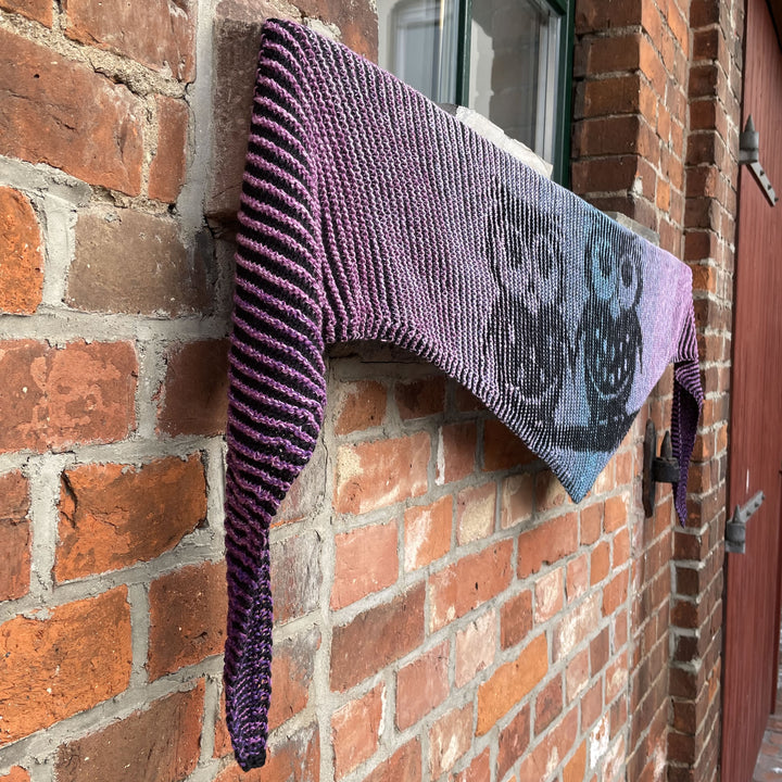 AVAILABLE NOW Lola Illusion Knitted Scarf Night Owls - 4ply