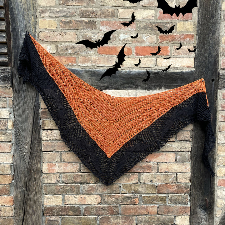 PREORDER Lola Bat Motif Scarf - Filet Knitting