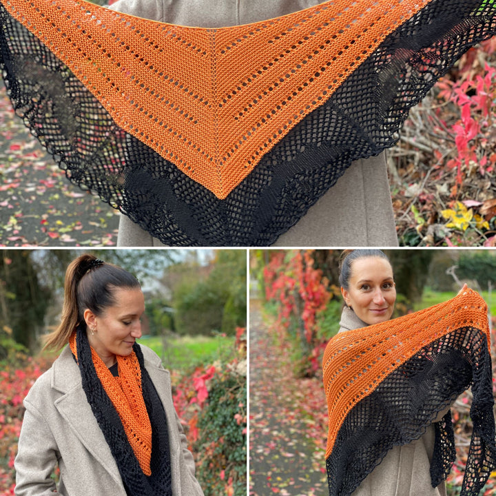 PREORDER Lola Bat Motif Scarf - Filet Knitting