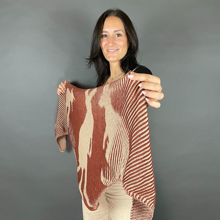 PREORDER Lola Illusion Knitted Scarf - Australian Kangaroos - 4ply