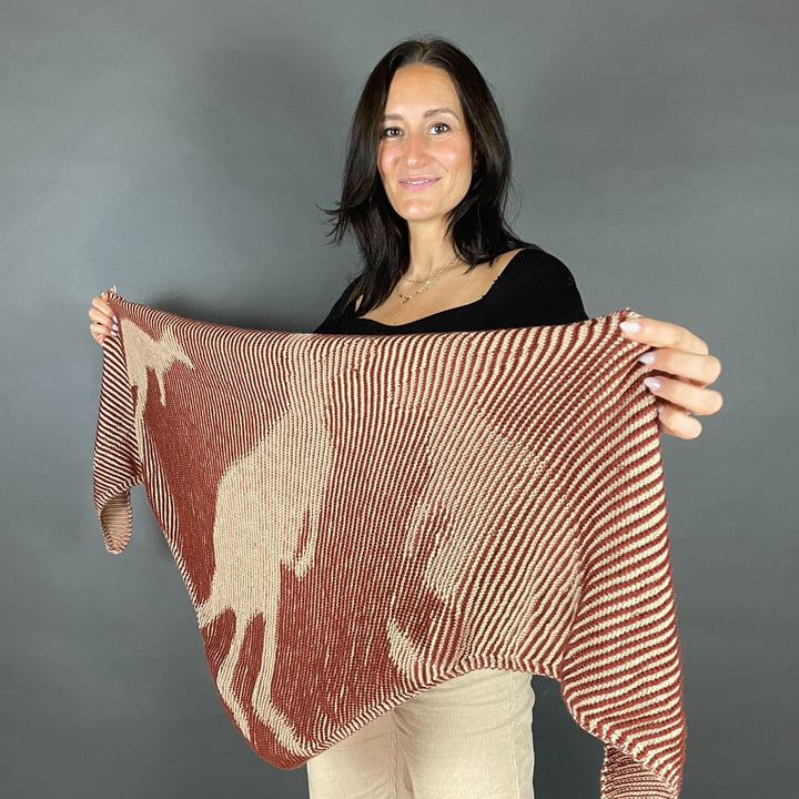 PREORDER Lola Illusion Knitted Scarf - Australian Kangaroos - 4ply