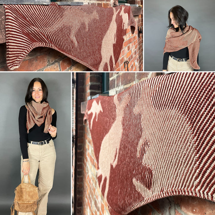 PREORDER Lola Illusion Knitted Scarf - Australian Kangaroos - 4ply