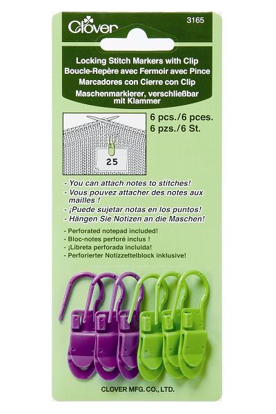 Clover Stitch Markers - Locking Stitch Markers With Clip