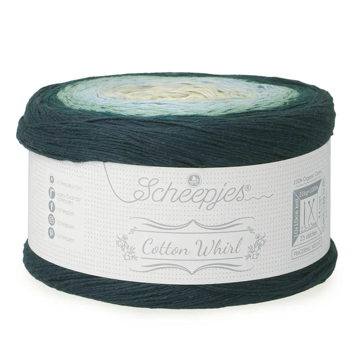 NEW!! Scheepjes Cotton Whirl 731 Blueberry Swirl - 100% Organic Cotton