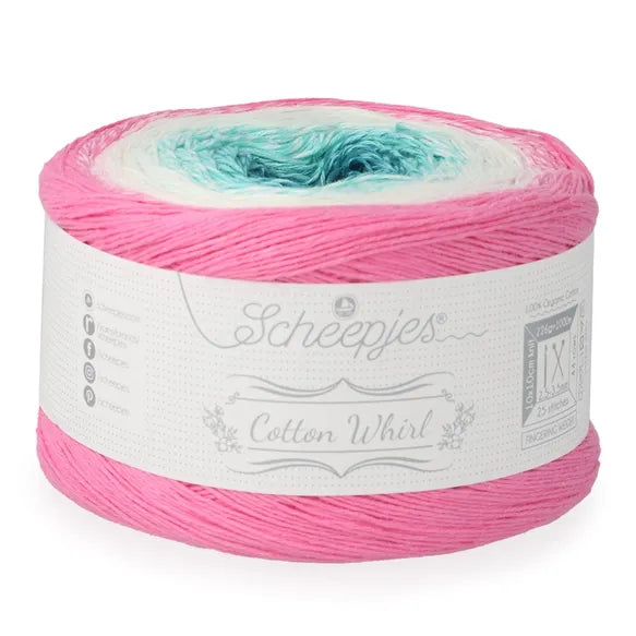 NEW!! Scheepjes Cotton Whirl 733 Meringue Kiss - 100% Organic Cotton