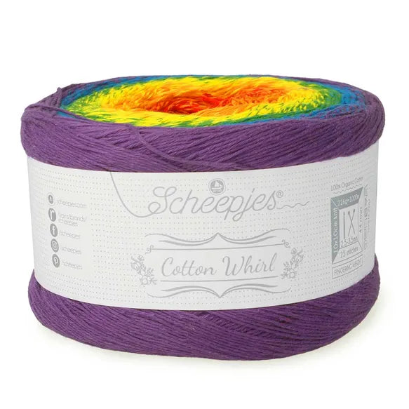 NEW!! Scheepjes Cotton Whirl 734 Candy Carnival - 100% Organic Cotton