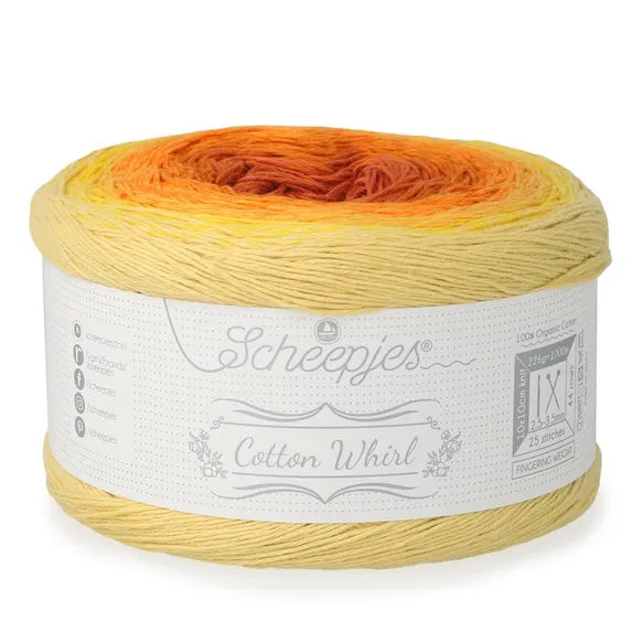 NEW!! Scheepjes Cotton Whirl 741 Sunspell - 100% Organic Cotton