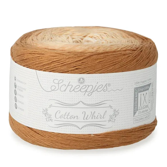 NEW!! Scheepjes Cotton Whirl 744 Enchanted Sands - 100% Organic Cotton