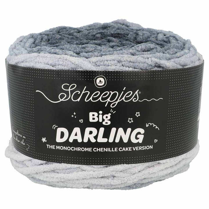 NEW!! Scheepjes Big Darling Monochrome Cake - Chenille Yarn - 410 Panda - ARRIVES TUES 1 SEPT