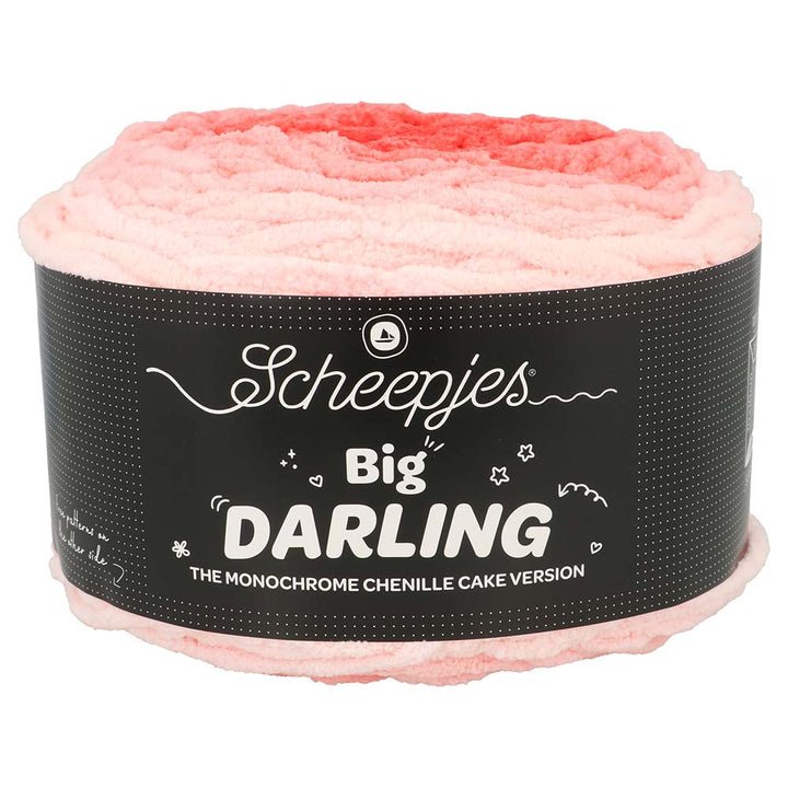 NEW!! Scheepjes Big Darling Monochrome Cake - Chenille Yarn - 417 Strawberry