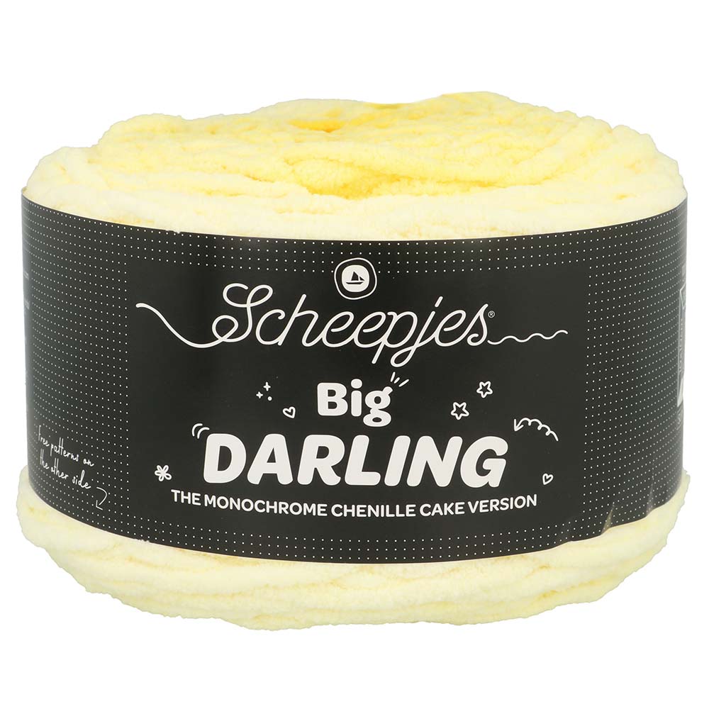 NEW!! Scheepjes Big Darling Monochrome Cake - Chenille Yarn - 421 Lemon
