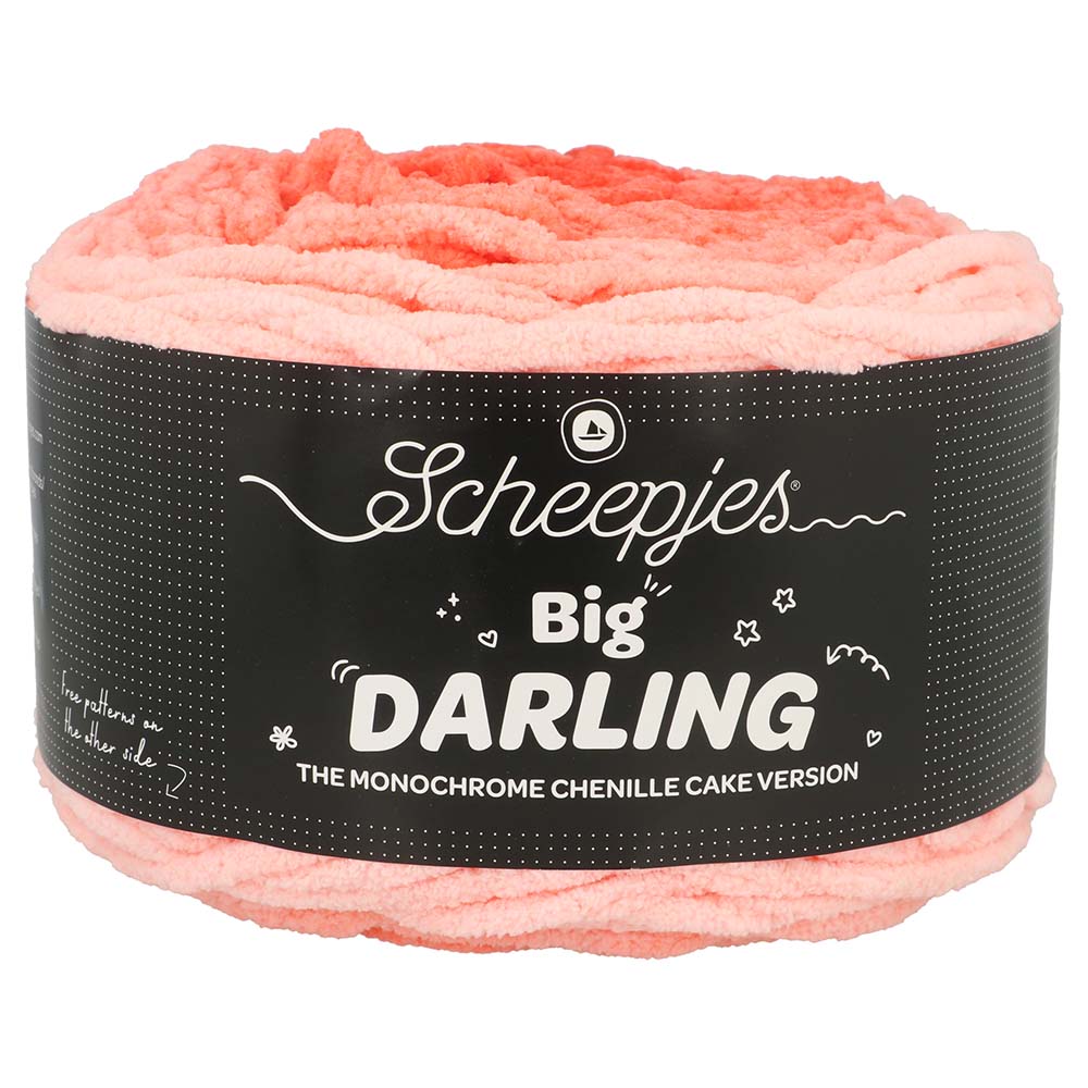 NEW!! Scheepjes Big Darling Monochrome Cake - Chenille Yarn - 438 Minneola