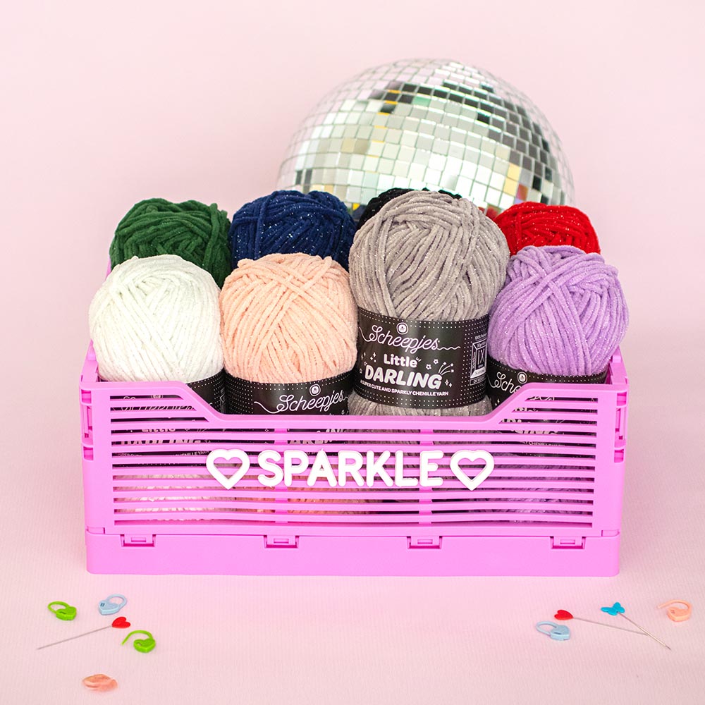 NEW!! Scheepjes Little Darling Sparkle - Chenille Yarn - 401S Ice Bear Sparkle