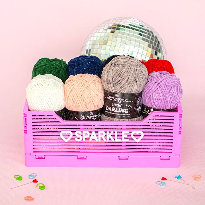 NEW!! Scheepjes Little Darling Sparkle - Chenille Yarn - 409S Koala Sparkle