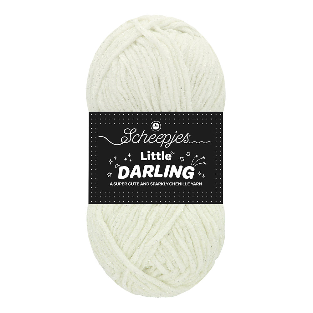 NEW!! Scheepjes Little Darling Sparkle - Chenille Yarn - 401S Ice Bear Sparkle