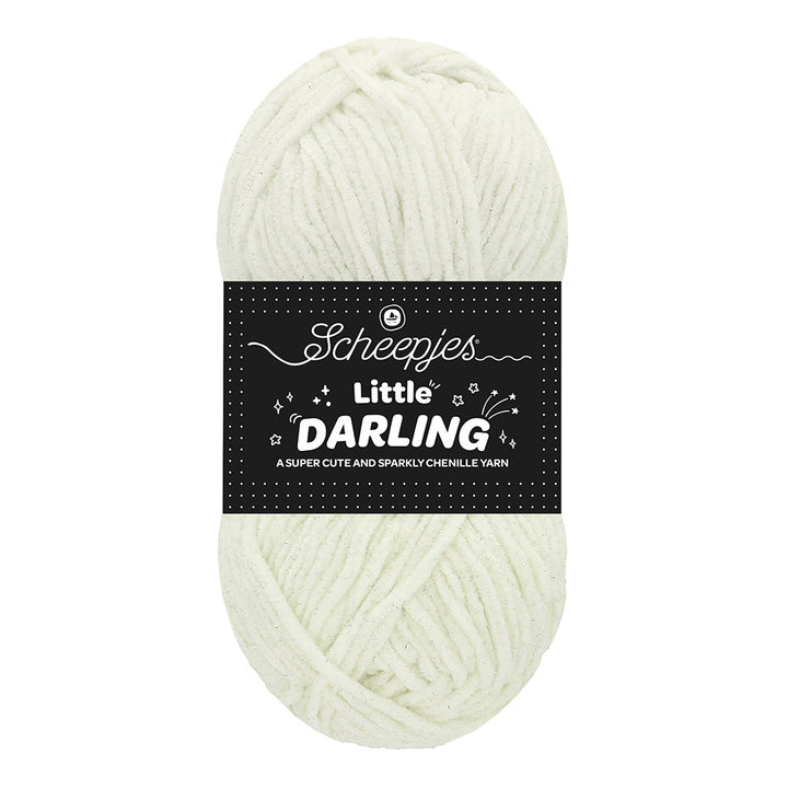 NEW!! Scheepjes Little Darling Sparkle - Chenille Yarn - 401S Ice Bear Sparkle