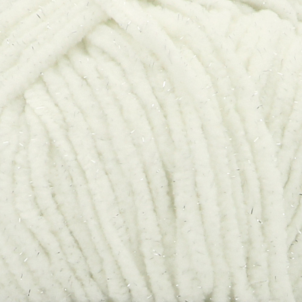 NEW!! Scheepjes Little Darling Sparkle - Chenille Yarn - 401S Ice Bear Sparkle