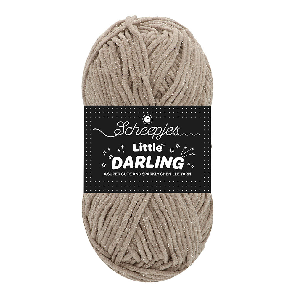 NEW!! Scheepjes Little Darling Sparkle - Chenille Yarn - 409S Koala Sparkle