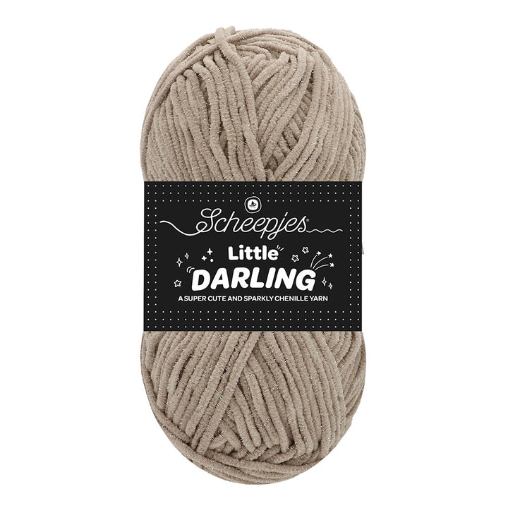 NEW!! Scheepjes Little Darling Sparkle - Chenille Yarn - 409S Koala Sparkle