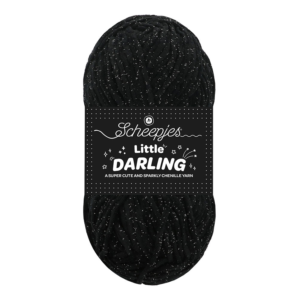 NEW!! Scheepjes Little Darling Sparkle - Chenille Yarn - 410S Panda Sparkle