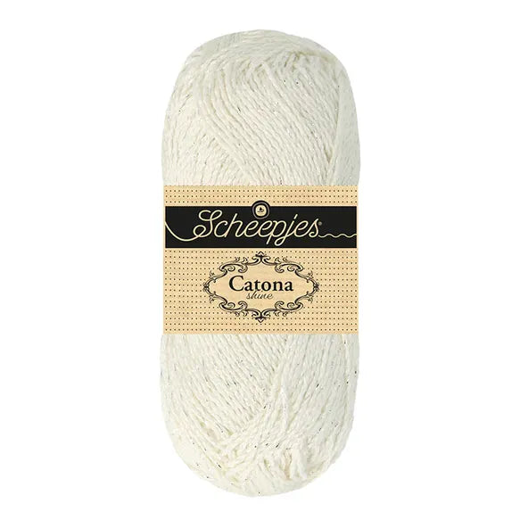 NEW!! Scheepjes Catona Shine 105-S Bridal White - Silver PREORDER