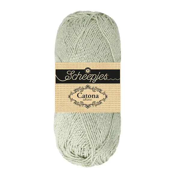 NEW!! Scheepjes Catona Shine 172-S Light Silver - Silver