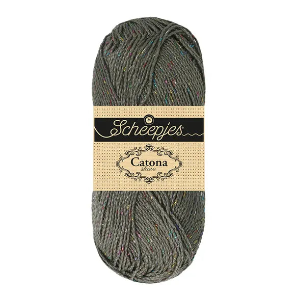 NEW!! Scheepjes Catona Shine 242-R Metal Grey - Rainbow