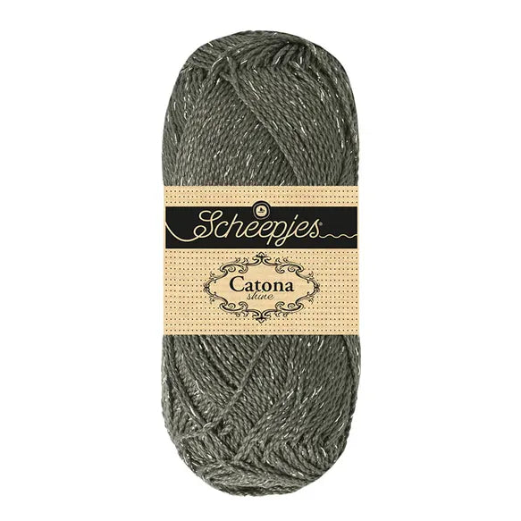 NEW!! Scheepjes Catona Shine 242-S Metal Grey - Silver