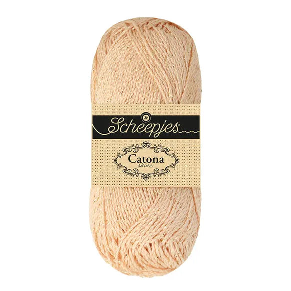 NEW!! Scheepjes Catona Shine 255-G Shell - Gold