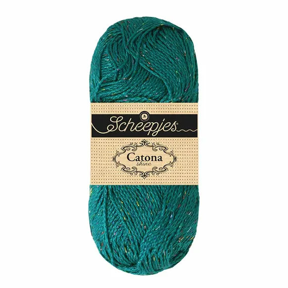 NEW!! Scheepjes Catona Shine 401-R Dark Teal - Rainbow