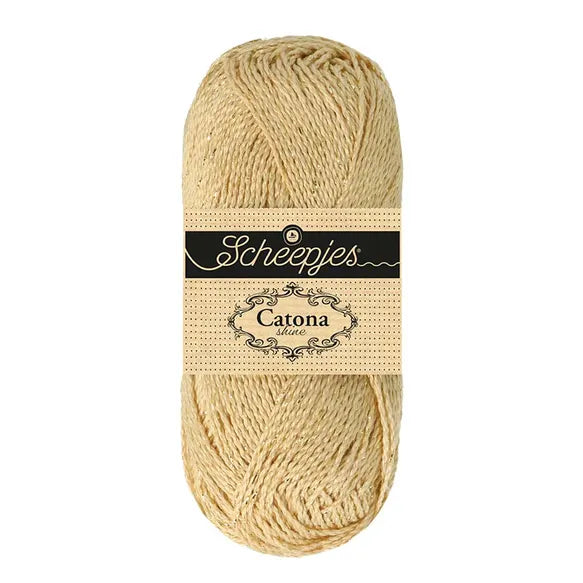 NEW!! Scheepjes Catona Shine 1x50g - 404-G English Tea - Gold