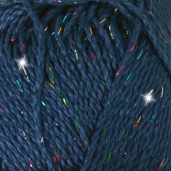 NEW!! Scheepjes Catona Shine 1x50g - 527-R Midnight - Rainbow