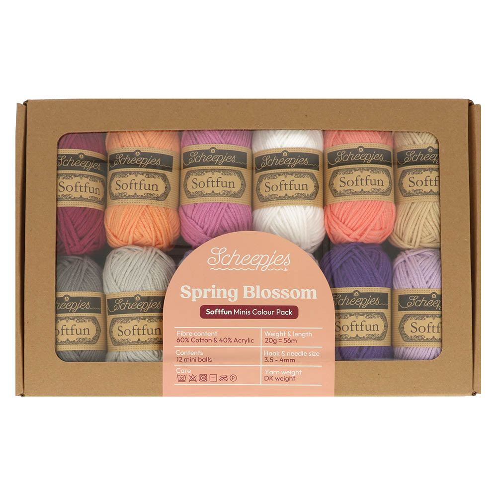 Scheepjes Softfun Mini Colour Pack 12 x 20gm balls - SPRING BLOSSOM
