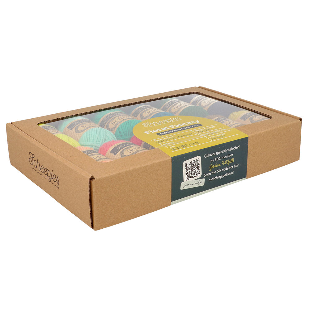 Scheepjes Softfun Mini Colour Pack 12 x 20gm balls - FLORAL FANTASY
