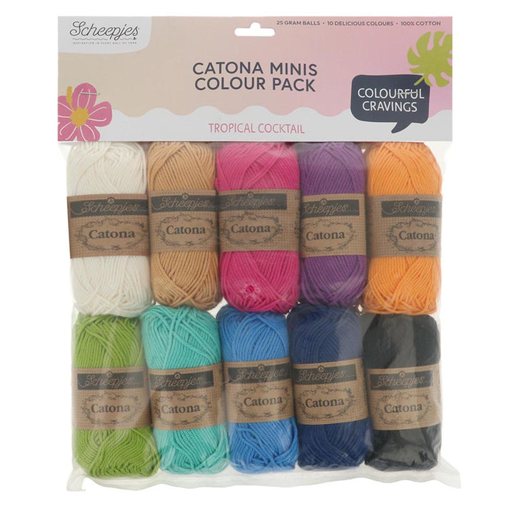 NEW!! Scheepjes Catona Colour Pack - TROPICAL COCKTAIL - Preorder ETA 22 - 28 August