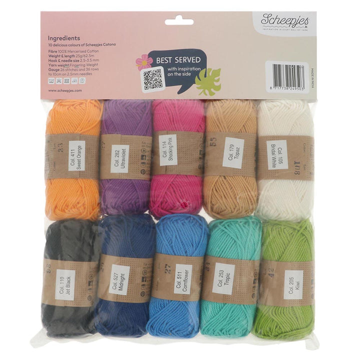 NEW!! Scheepjes Catona Colour Pack - TROPICAL COCKTAIL - Preorder ETA 22 - 28 August