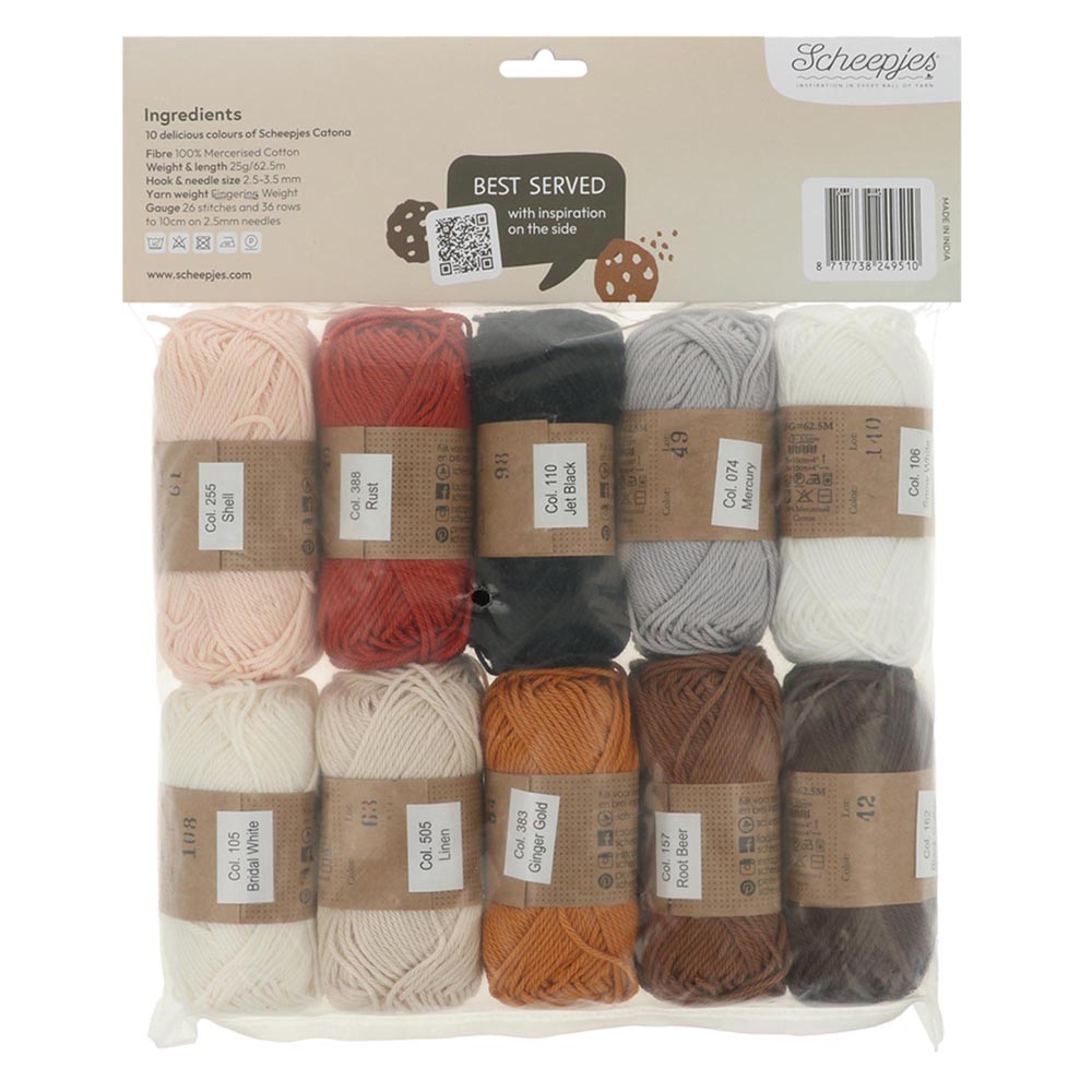 NEW!! Scheepjes Catona Colour Pack - COOKIES - Preorder ETA 22 - 28 August