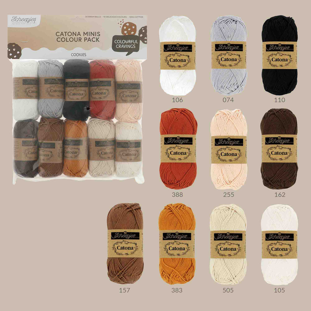 NEW!! Scheepjes Catona Colour Pack - COOKIES - Preorder ETA 22 - 28 August