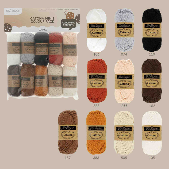 NEW!! Scheepjes Catona Colour Pack - COOKIES - Preorder ETA 22 - 28 August