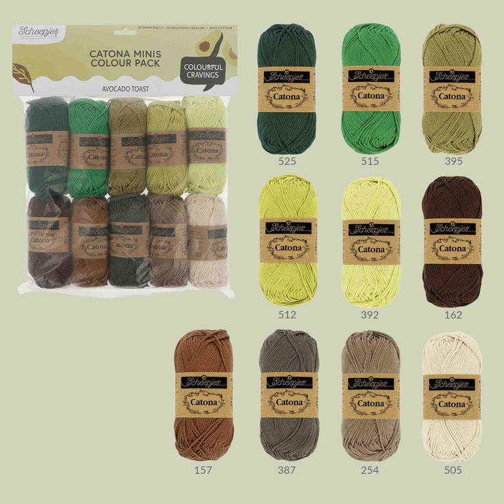 NEW!! Scheepjes Catona Colour Pack - AVACADO TOAST - Preorder ETA 22 - 28 August