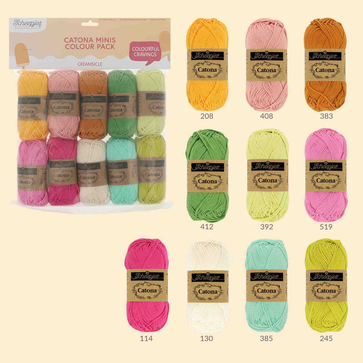 NEW!! Scheepjes Catona Colour Pack - CREAMSICLE - Preorder ETA 22 - 28 August