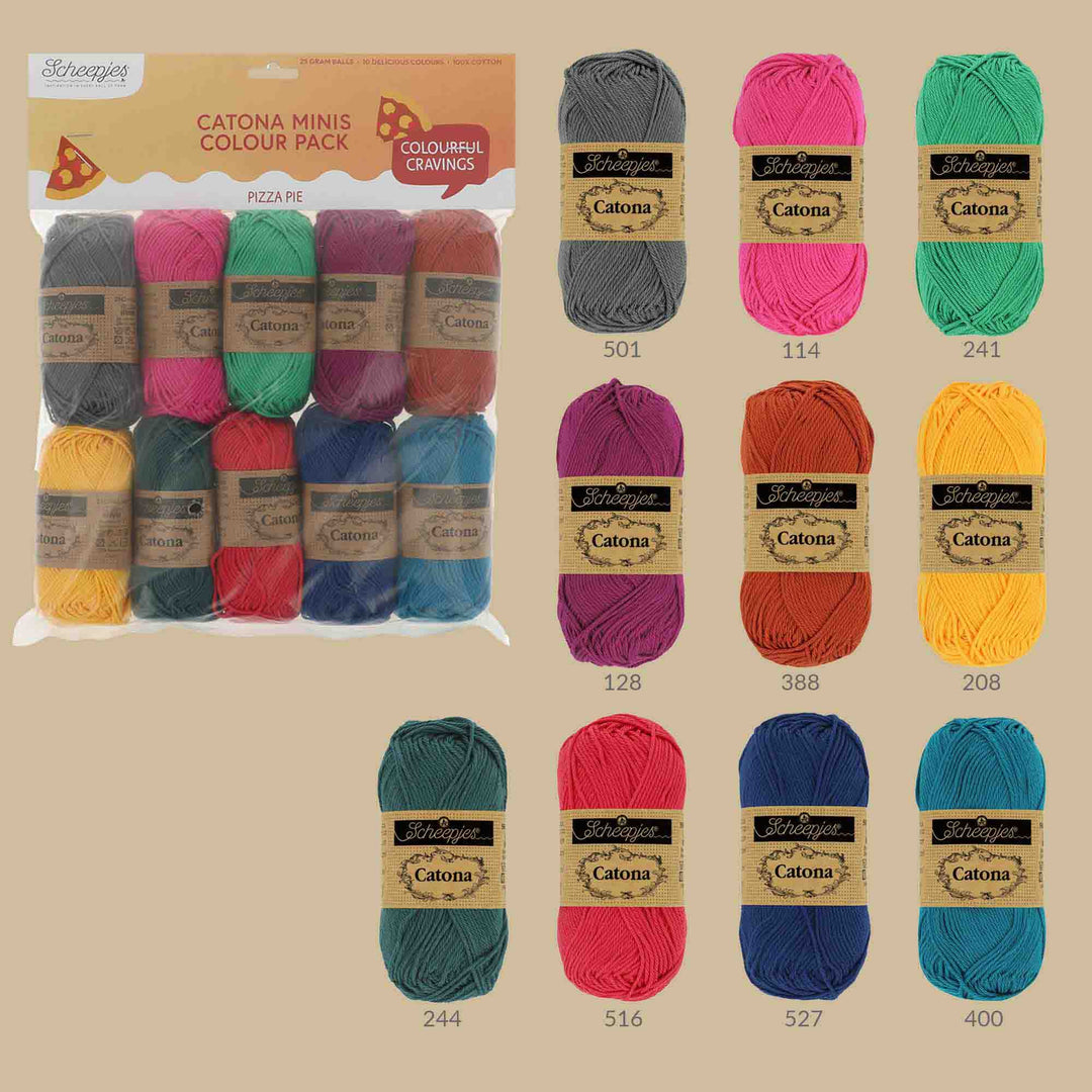 NEW!! Scheepjes Catona Colour Pack - PIZZA PIE - Preorder ETA 22 - 28 August