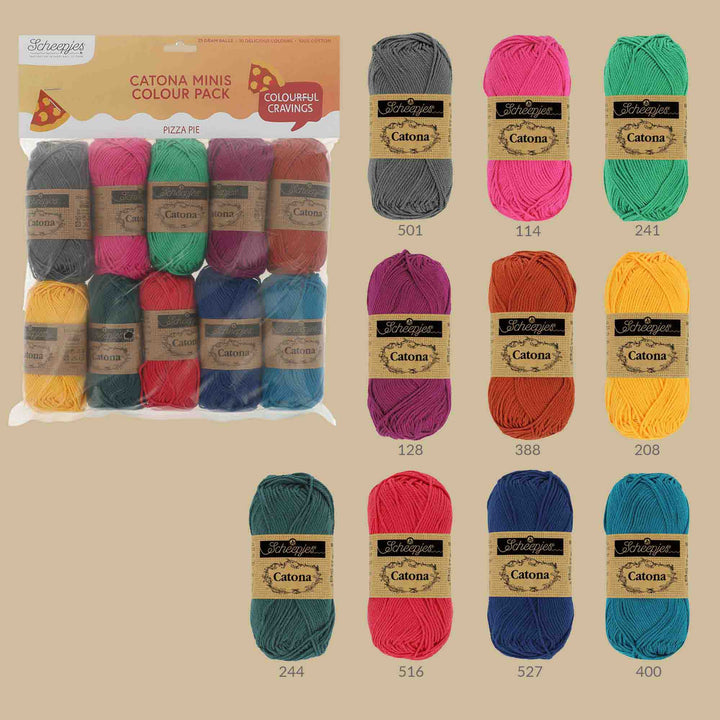 NEW!! Scheepjes Catona Colour Pack - PIZZA PIE - Preorder ETA 22 - 28 August
