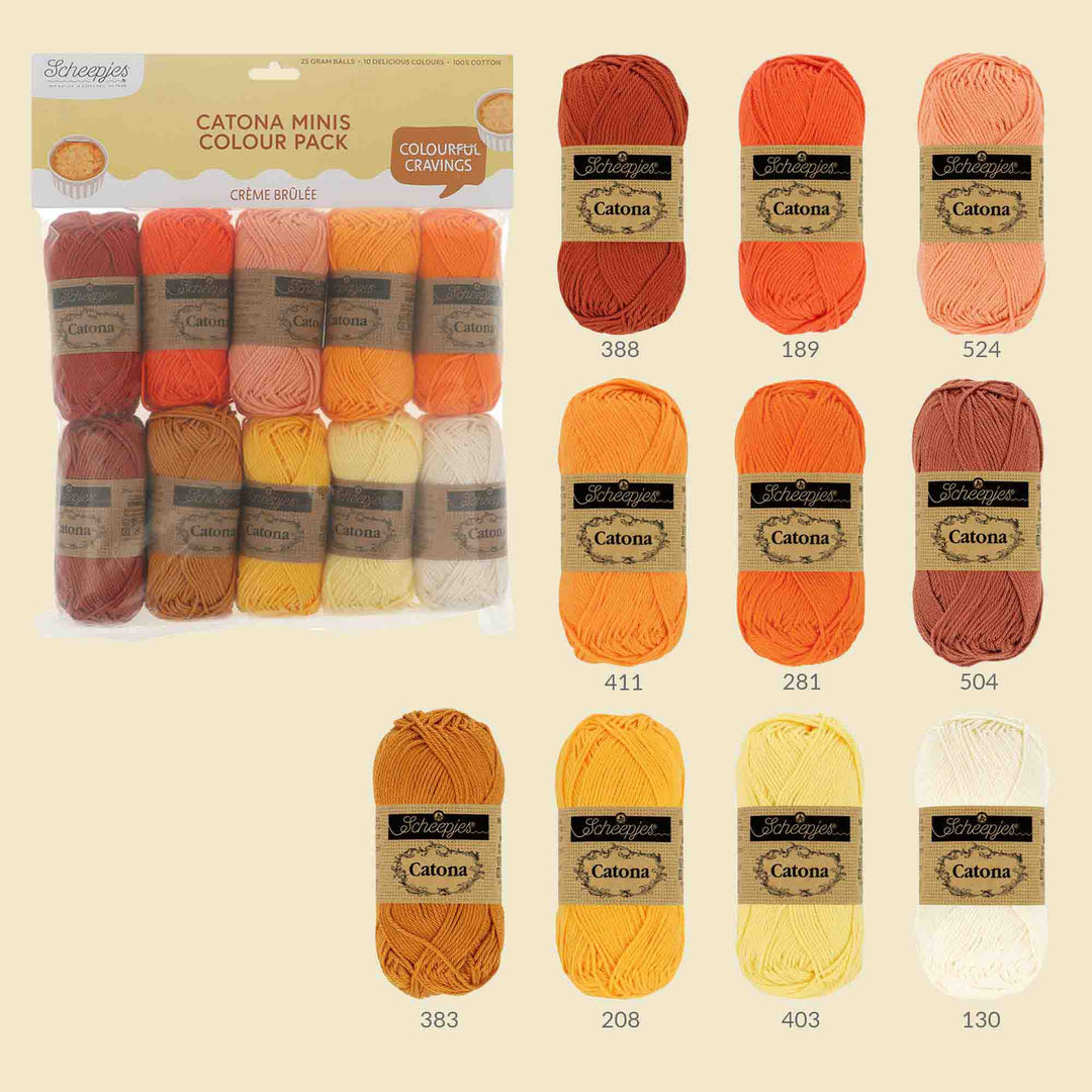 NEW!! Scheepjes Catona Colour Pack - CREME BRULEE - Preorder ETA 22 - 28 August