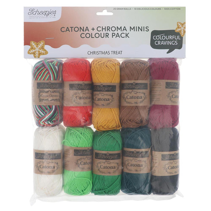 NEW!! Scheepjes Catona & Chroma Colour Pack - CHRISTMAS TREAT - Preorder ETA 22 - 28 August