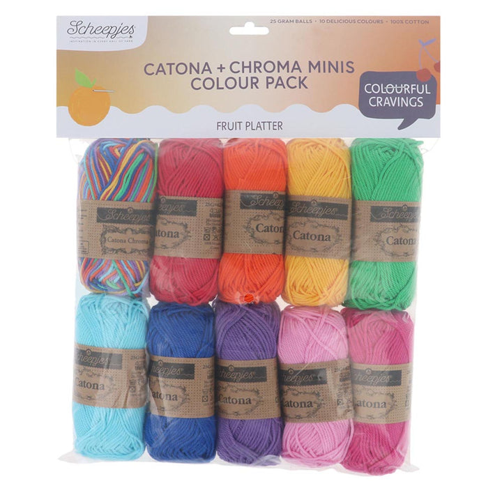 NEW!! Scheepjes Catona & Chroma Colour Pack - FRUIT PLATTER - Preorder ETA 22 - 28 August