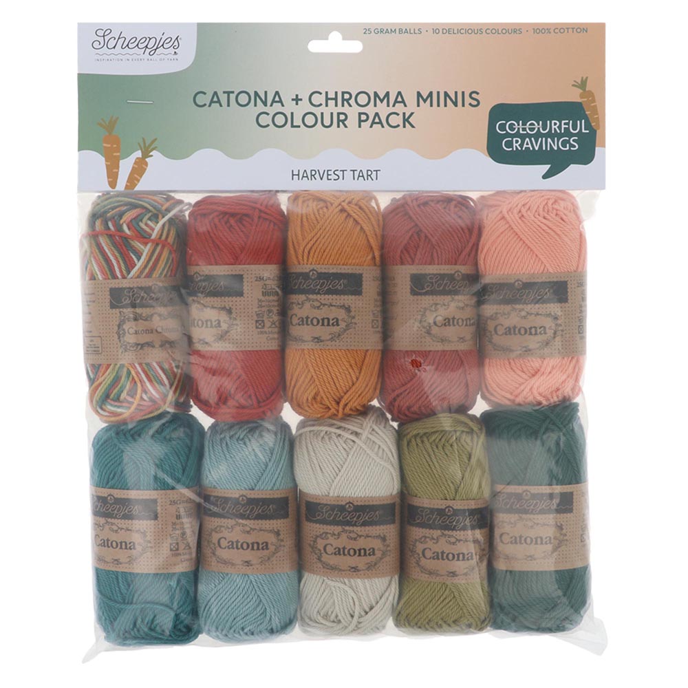 NEW!! Scheepjes Catona & Chroma Colour Pack - HARVEST TART - Preorder ETA 22 - 28 August