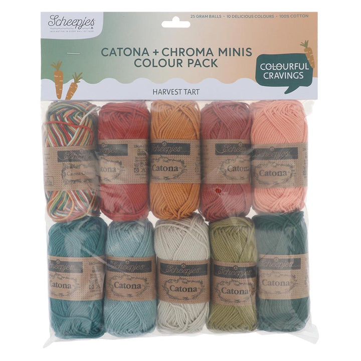 NEW!! Scheepjes Catona & Chroma Colour Pack - HARVEST TART - Preorder ETA 22 - 28 August