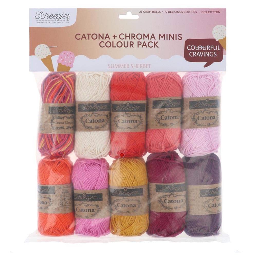 NEW!! Scheepjes Catona & Chroma Colour Pack - SUMMER SHERBET - Preorder ETA 22 - 28 August