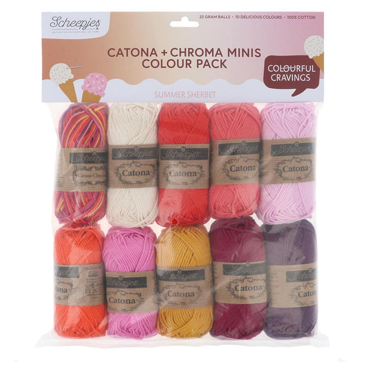 NEW!! Scheepjes Catona & Chroma Colour Pack - SUMMER SHERBET - Preorder ETA 22 - 28 August